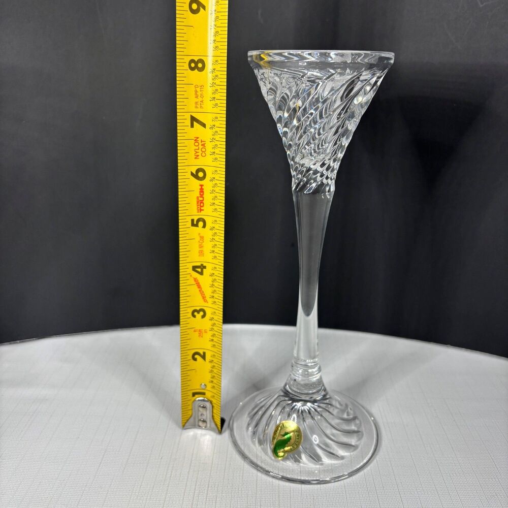 Waterford Jose Perez Signed Crystal Candleholders Liam Made Ireland Elegant - Picture 8 of 8